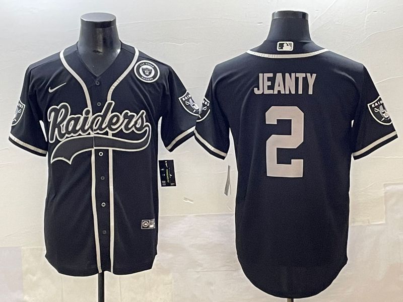 Men 2025 Oakland Raiders 2 Jeanty Black Joint Name Nike Limited NFL Jersey style 18